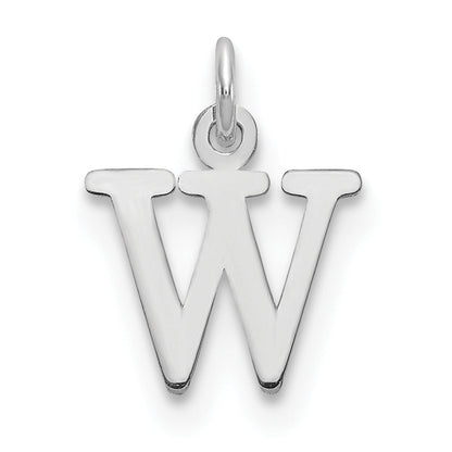 14K Weißgold 14kw Ausgeschnitten Buchstabe W Initiale Anhänger
