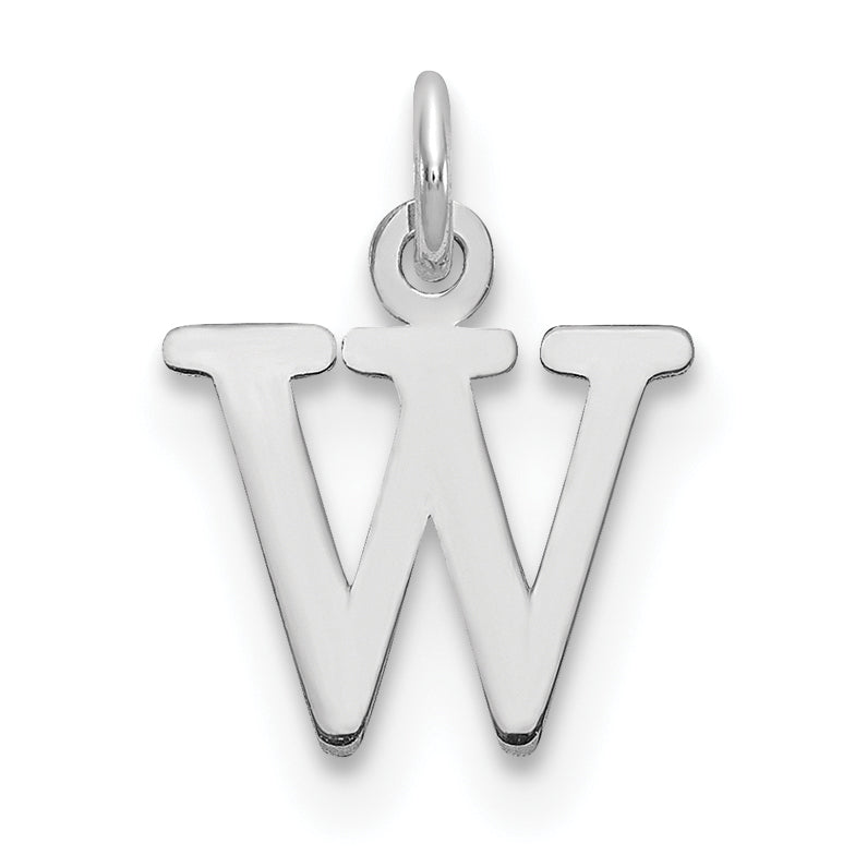 10K Weißgold 10kw Ausgeschnitten Buchstabe W Initiale Charm