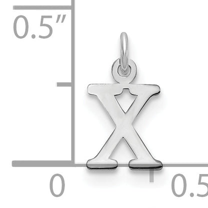 10K Weißgold 10kw Ausgeschnitten Buchstabe X Initiale Charm