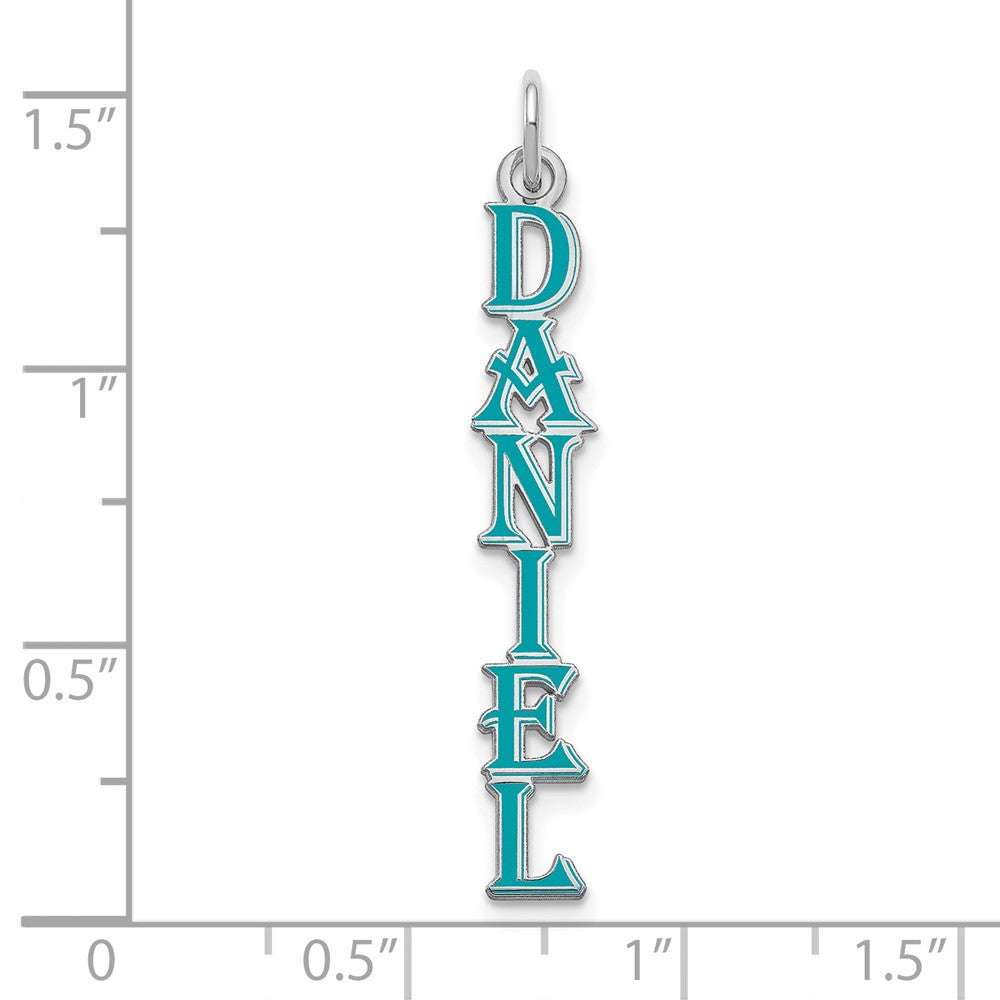 14K Weißgold Algerian Schriftart Epoxid Name Platte Charm