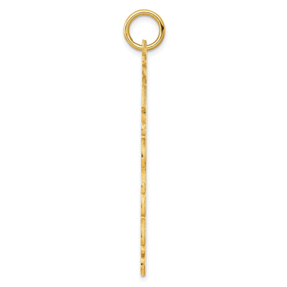 14K Gelbgold Cooper Schriftart Name Platte Charm