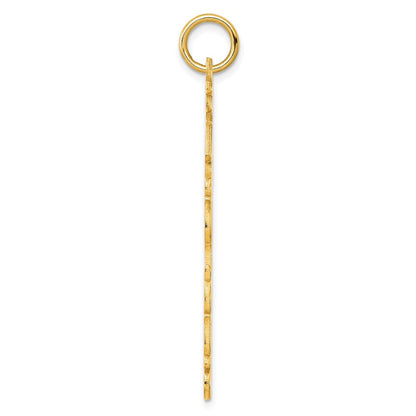 14K Gelbgold Cooper Schriftart Name Platte Charm
