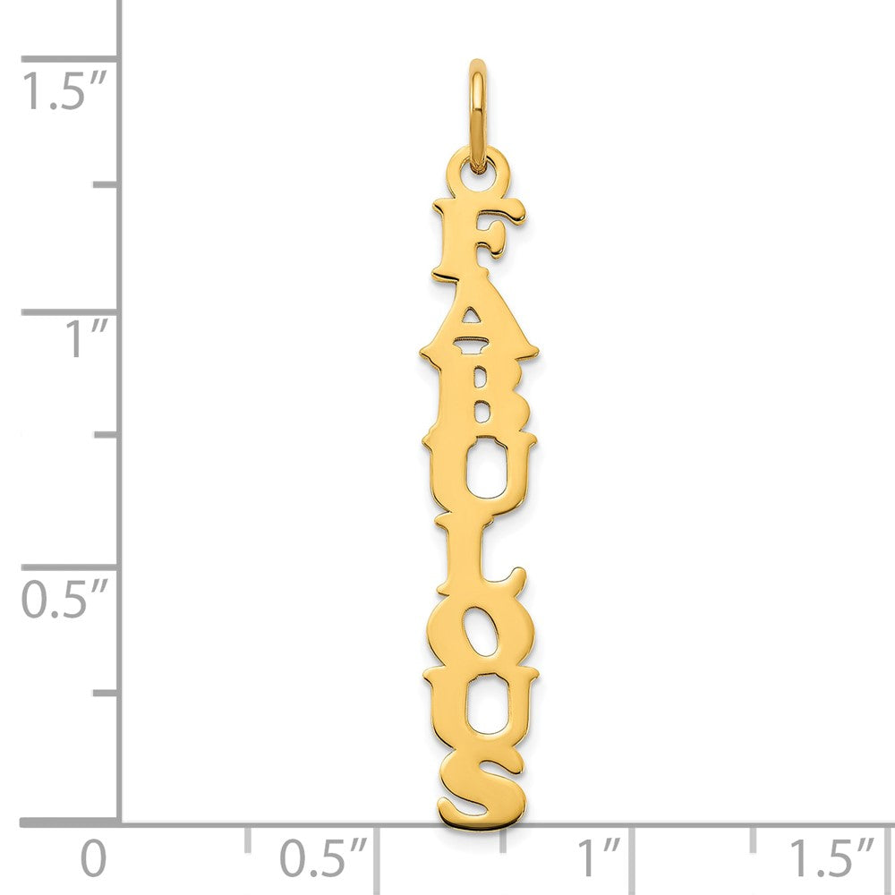 14K Gelbgold Cooper Schriftart Name Platte Charm
