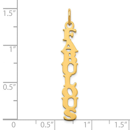 14K Gelbgold Cooper Schriftart Name Platte Charm
