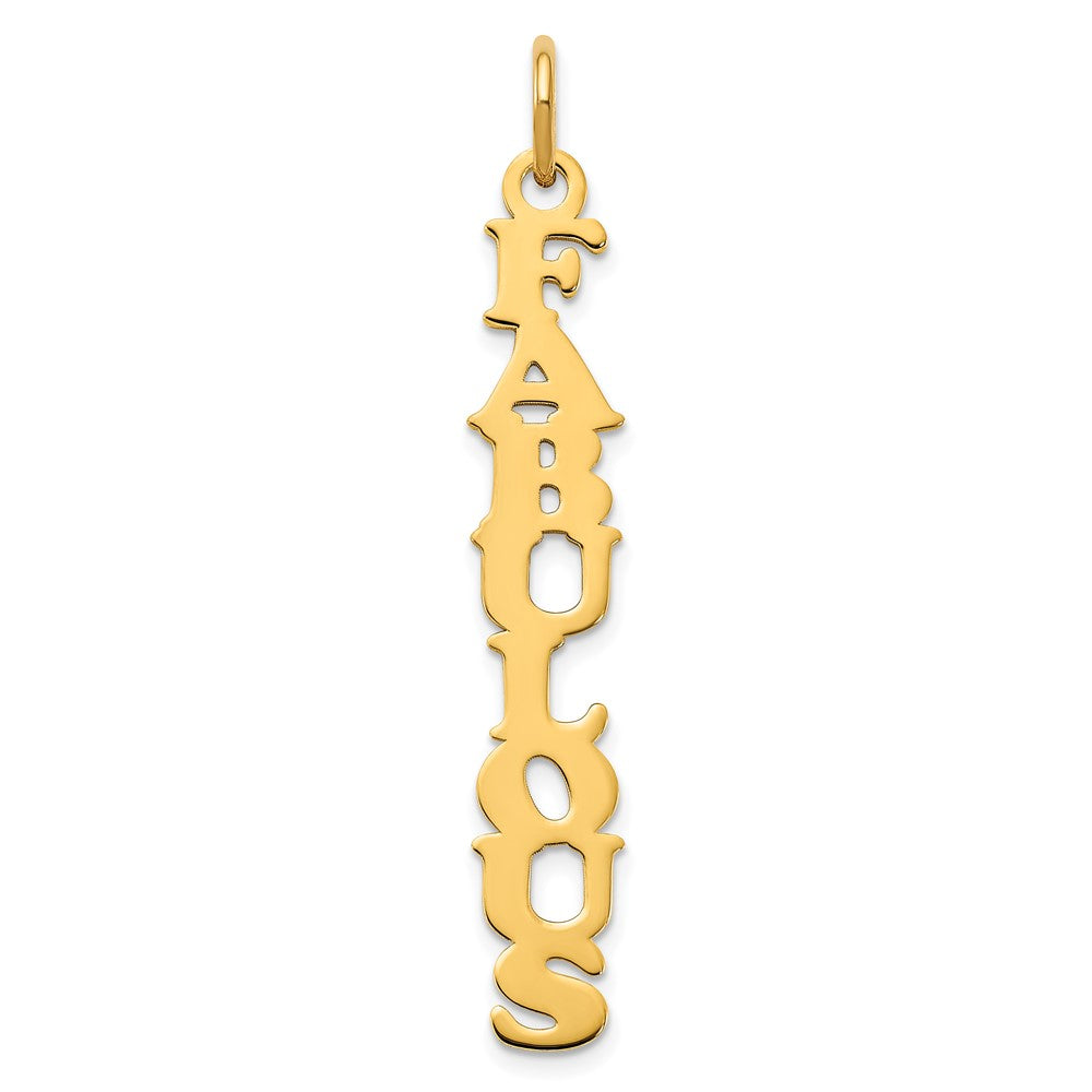 14K Gelbgold Cooper Schriftart Name Platte Charm