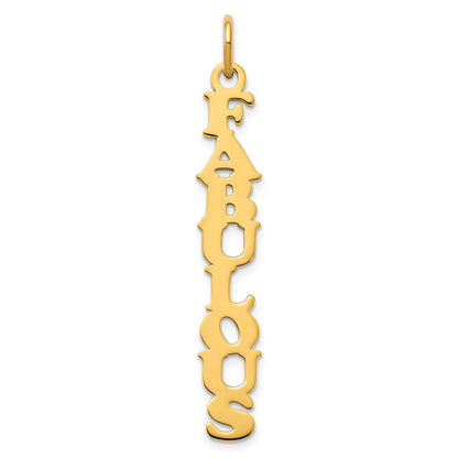 14K Gelbgold Cooper Schriftart Name Platte Charm