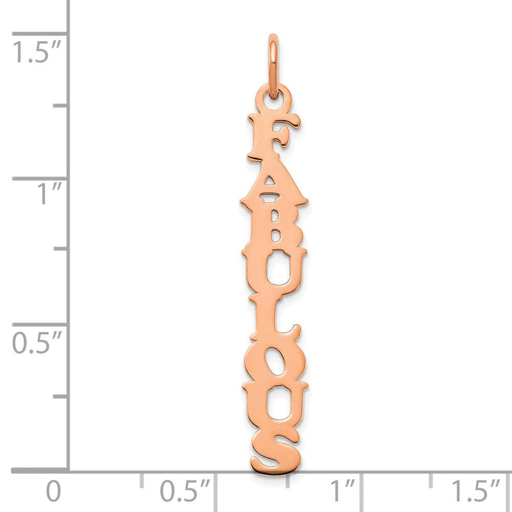 14K Roségold Cooper Schriftart Name Platte Charm