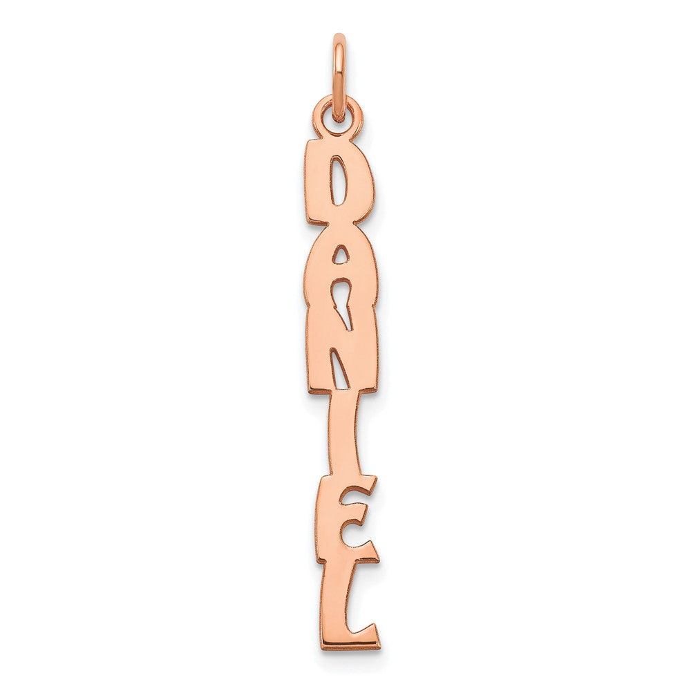 Roségoldbeschichtet Sterlingsilber / Roségold Hobo Extra Schriftart Name Platte Charm