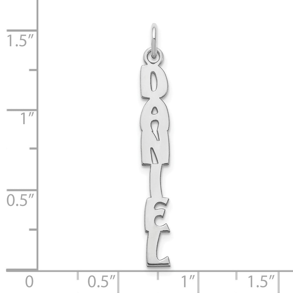 14K Weißgold Hobo Extra Schriftart Name Platte Charm