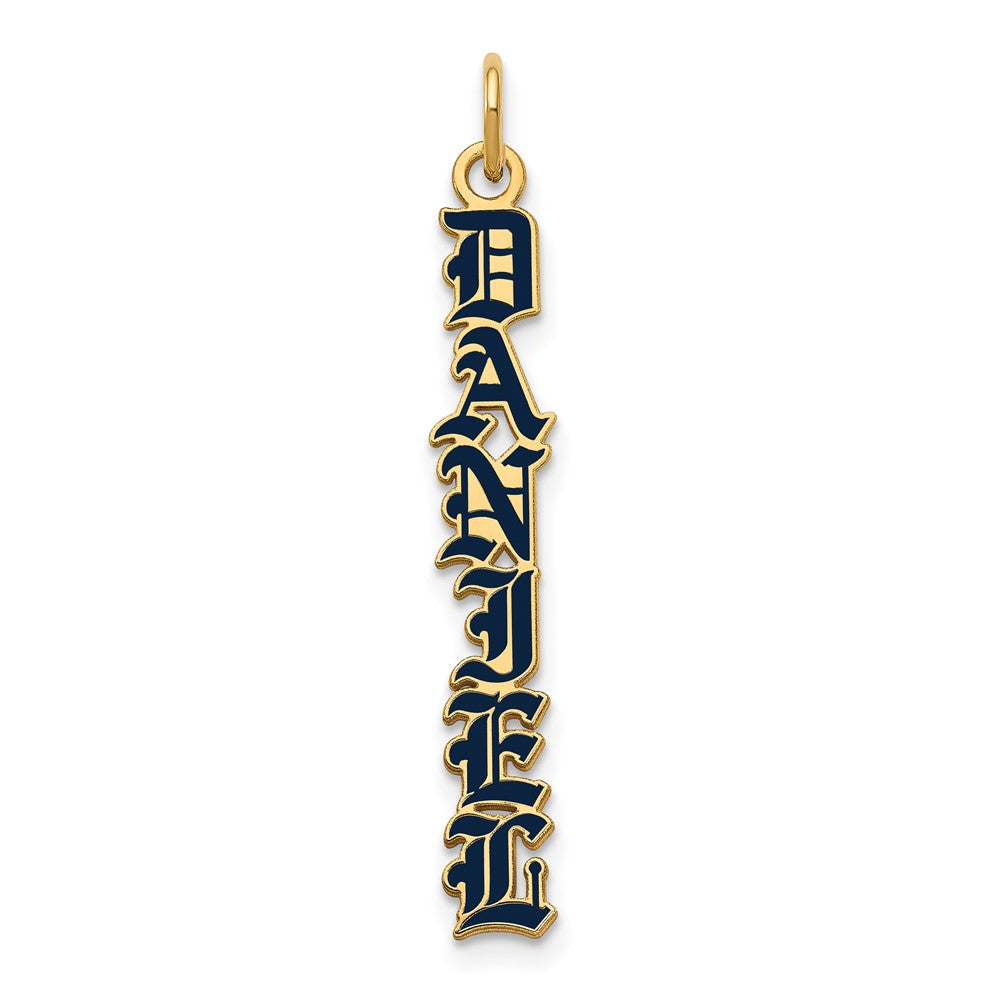 14K Gelbgold English Towne Schriftart Epoxid Name Platte Charm