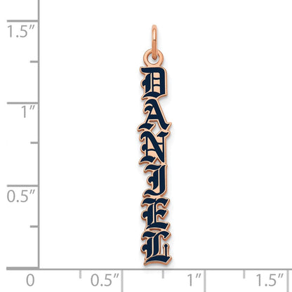 14K Roségold English Towne Schriftart Epoxid Name Platte Charm