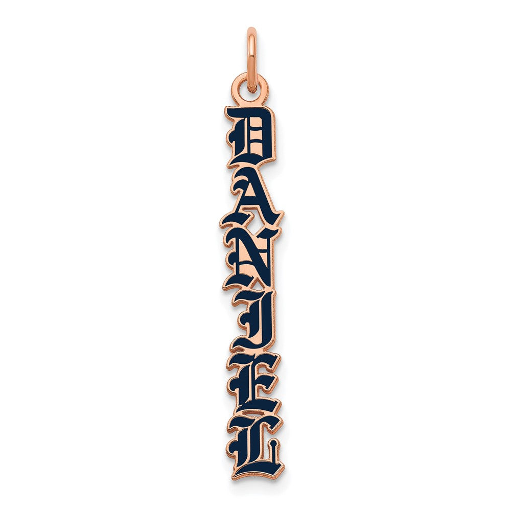 Roségoldbeschichtet English Towne Schriftart Epoxid Name Platte Charm
