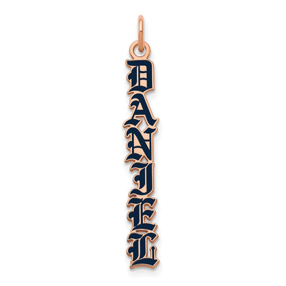 14K Roségold English Towne Schriftart Epoxid Name Platte Charm