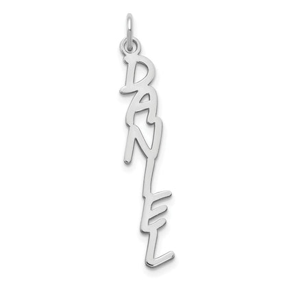 14K Weißgold Mv Boli Schriftart Name Platte Charm