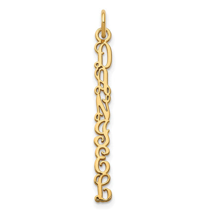 14K Gelbgold Qg Ranke Schriftart Name Platte Charm