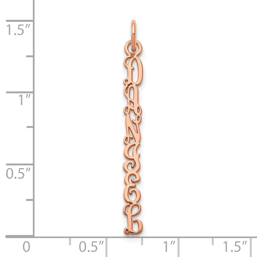 14K Roségold Qg Ranke Schriftart Name Platte Charm