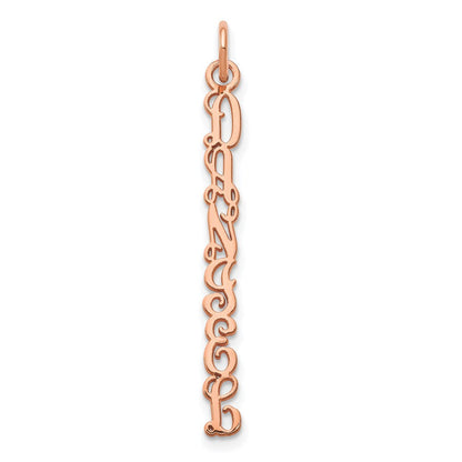 14K Roségold Qg Ranke Schriftart Name Platte Charm