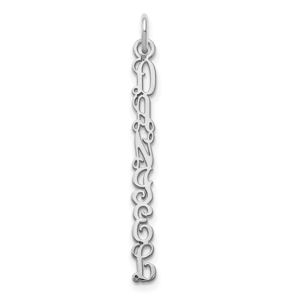 Sterlingsilber Rhodiniert Qg Ranke Schriftart Name Platte Charm