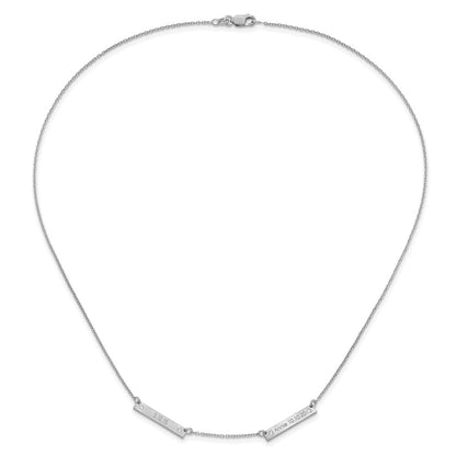 Sterlingsilber Rhodiniert Gebürstet 2 Station mit Diamanten Halskette