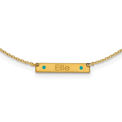 14K Gelbgold Gebürstet 1 Station Epoxid Dots Halskette