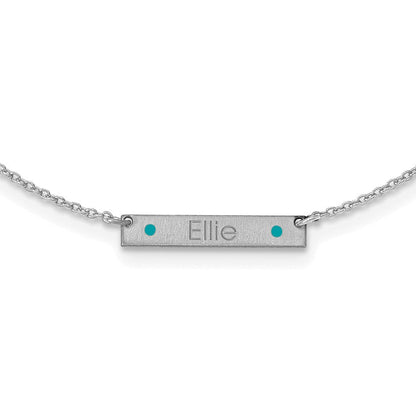 Sterlingsilber Rhodiniert Gebürstet 1 Station Epoxid Dots Halskette