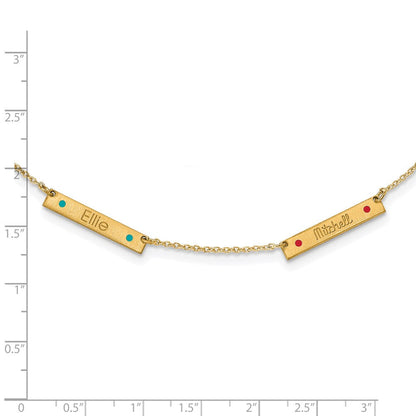 14K Gelbgold Gebürstet 2 Station Epoxid Dots Halskette