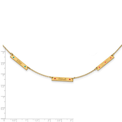 14K Gelbgold Gebürstet 3 Station Epoxid Dots Halskette
