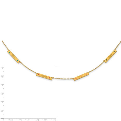 14K Gelbgold Gebürstet 4 Station Epoxid Dots Halskette