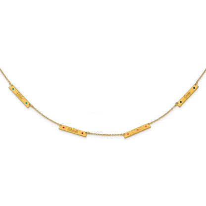 14K Gelbgold Gebürstet 4 Station Epoxid Dots Halskette