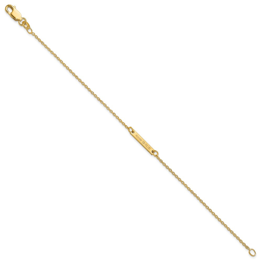 14K Gelbgold Gebürstet 1 Station Armband