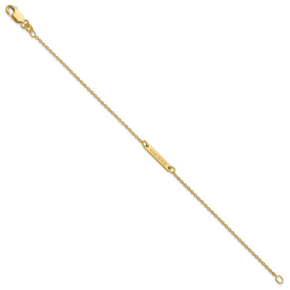 14K Gelbgold Gebürstet 1 Station Armband