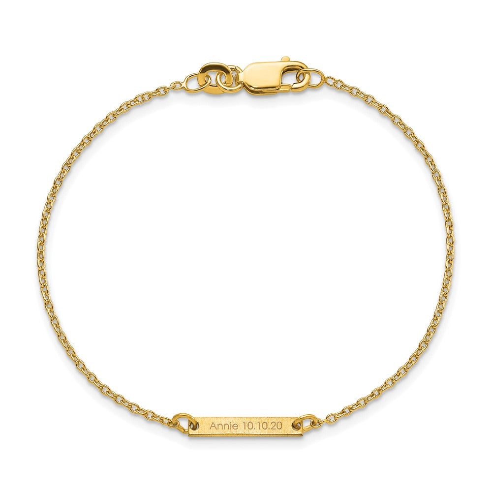 Vergoldet Sterlingsilber /gold Gebürstet 1 Station Armband