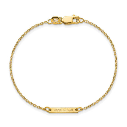 Vergoldet Sterlingsilber /gold Gebürstet 1 Station Armband