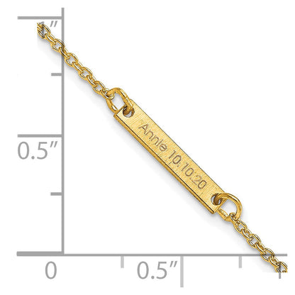 Vergoldet Sterlingsilber /gold Gebürstet 1 Station Armband