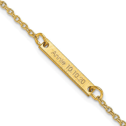14K Gelbgold Gebürstet 1 Station Armband