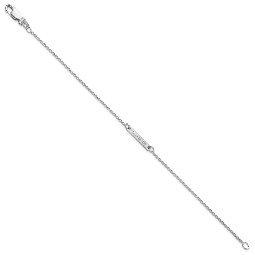 Sterlingsilber Silber/rhodiniert Gebürstet 1 Station Armband
