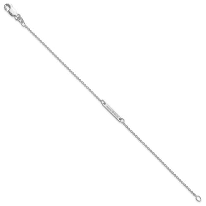 Sterlingsilber Silber/rhodiniert Gebürstet 1 Station Armband