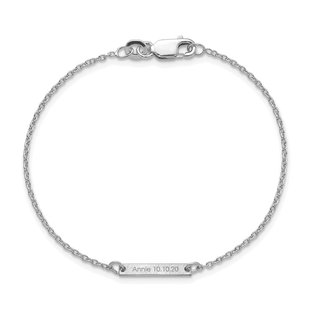 Sterlingsilber Silber/rhodiniert Gebürstet 1 Station Armband