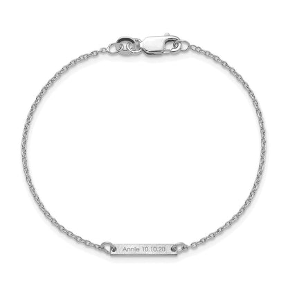 Sterlingsilber Silber/rhodiniert Gebürstet 1 Station Armband