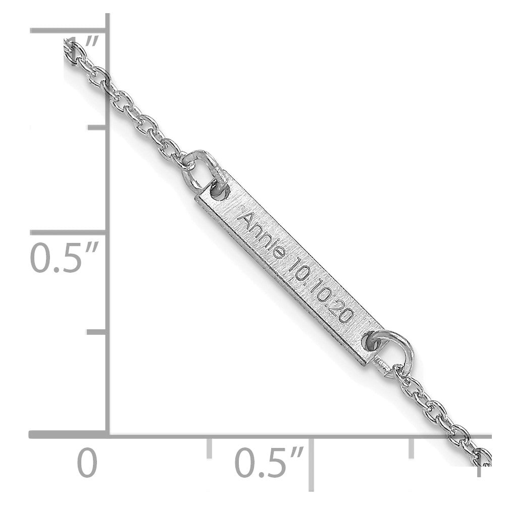 Sterlingsilber Silber/rhodiniert Gebürstet 1 Station Armband
