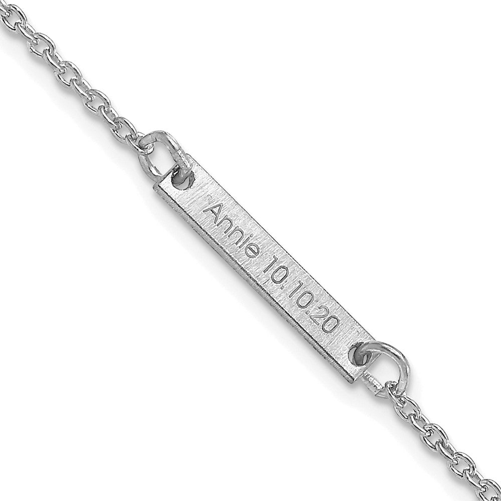 Sterlingsilber Silber/rhodiniert Gebürstet 1 Station Armband