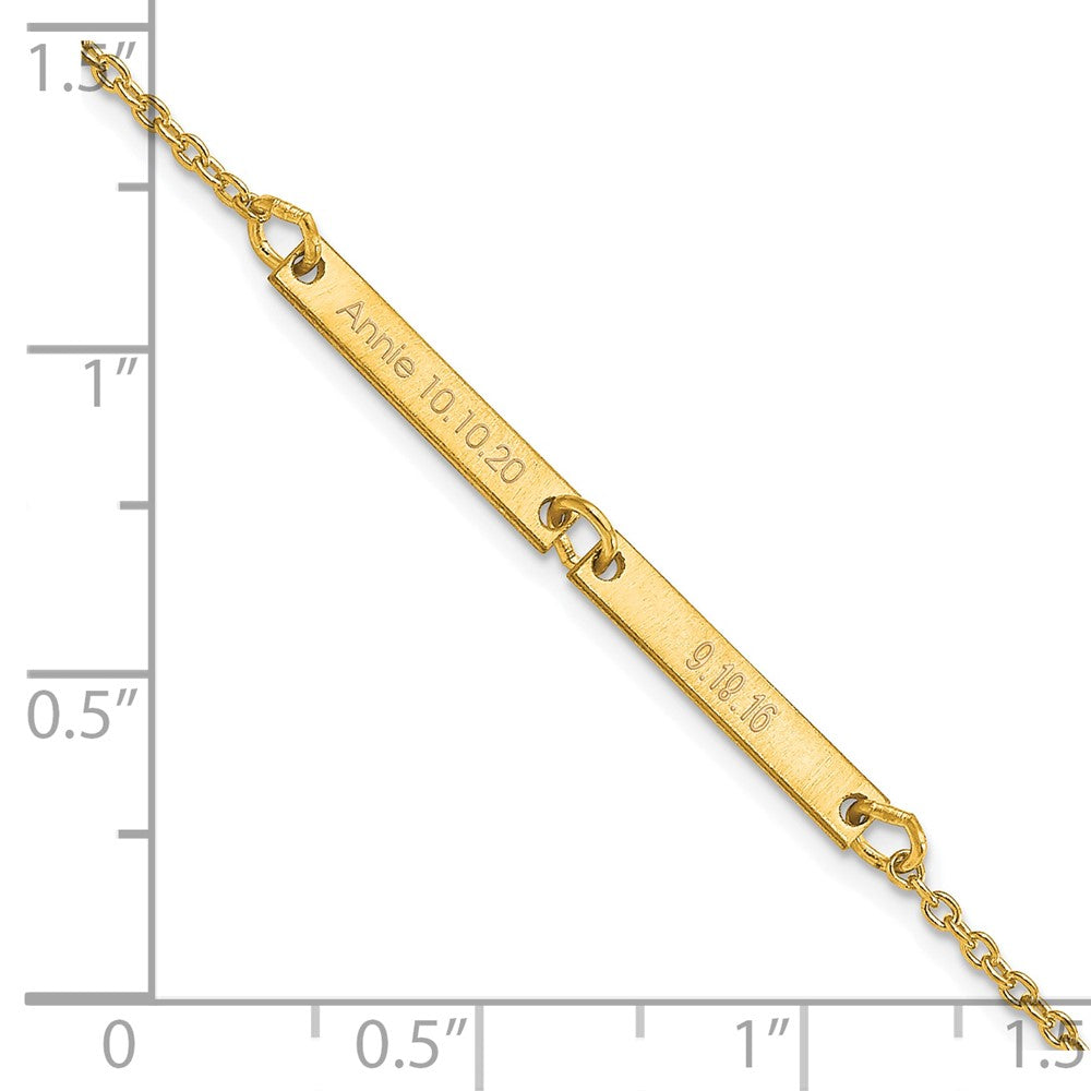 Vergoldet Sterlingsilber /gold Gebürstet 2 Station Armband