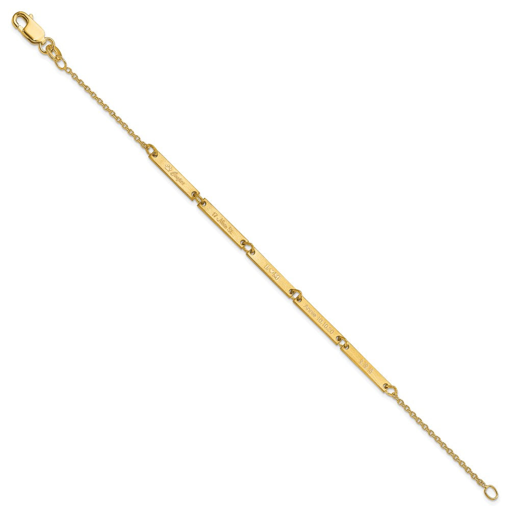 Vergoldet Sterlingsilber /gold Gebürstet 4 Station Armband