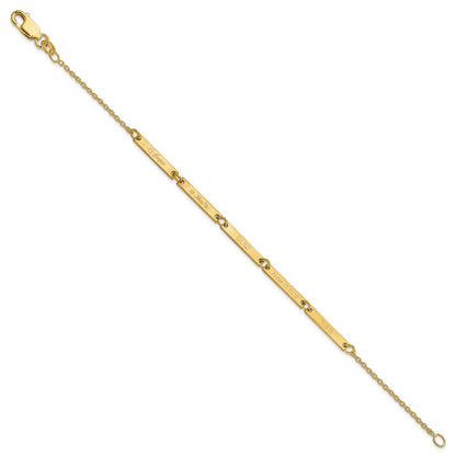 Vergoldet Sterlingsilber /gold Gebürstet 4 Station Armband