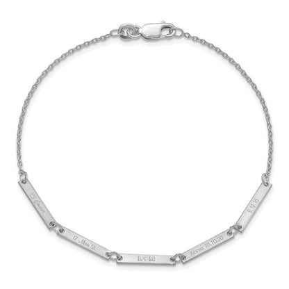 Sterlingsilber Silber/rhodiniert Gebürstet 5 Station Armband