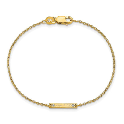 Vergoldet Gebürstet 1 Station Diamanten Armband