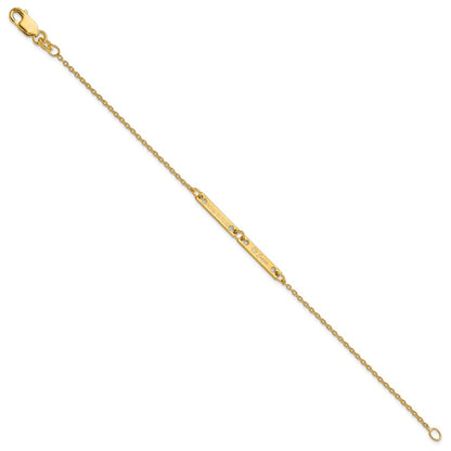 14K Gelbgold Gebürstet 2 Station Diamanten Armband