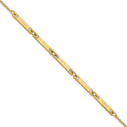 Vergoldet Gebürstet 5 Station Diamanten Armband
