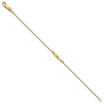 14K Gelbgold Gebürstet 1 Station Epoxid Dots Armband