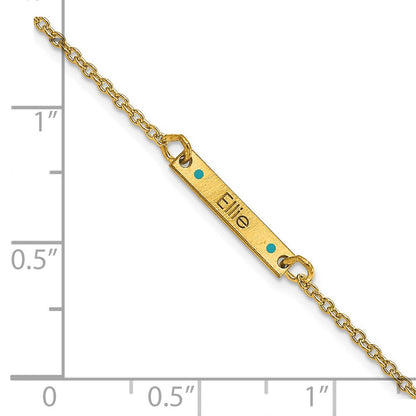 14K Gelbgold Gebürstet 1 Station Epoxid Dots Armband